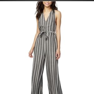 Rachel Roy Gray Striped Jumpsuit